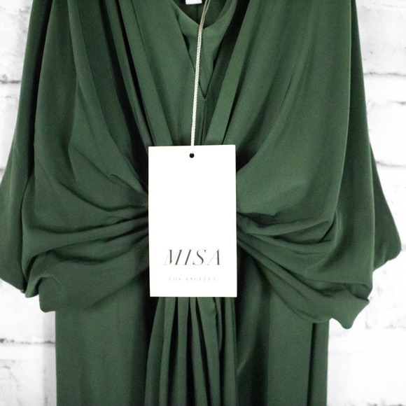 Misa Los Angeles Green Maxi Dress Size XS Cami Jersey Knit Sleeveless Vacation - Picture 5 of 10